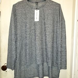 New with Tags Gray Long Sleeve Drop Shoulder Flowy High Low Shirt Plus Size 3XL
